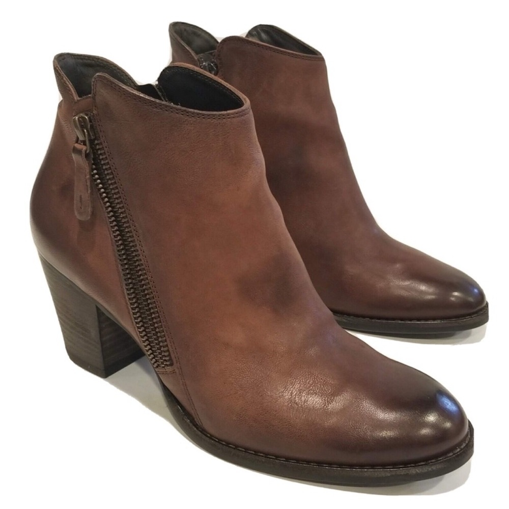 PAUL GREEN | Brown Leather Ankle Boots 5.5